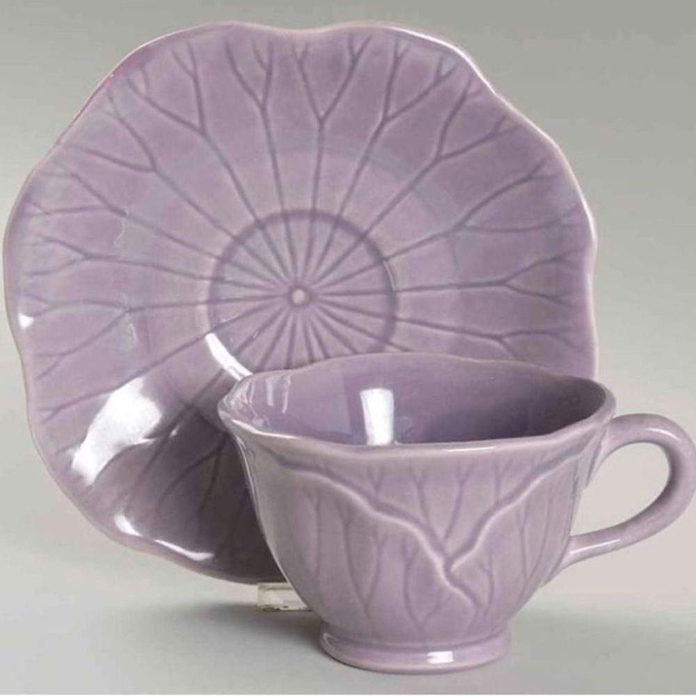 Elegant Purple Cup and Saucer Set